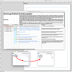 Sicherungsprotokoll mit Änderungsdaten